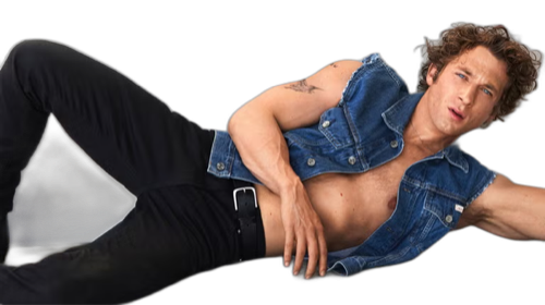 A JAWB in repose. Denim vest. Black jeans. Confidence.